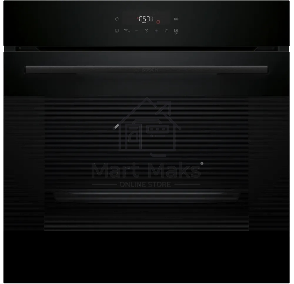 Электрический духовой шкаф Bosch HJG852YB0T Serie 6, 60 см, 66 л, черный,сенсорное управление, 8 режимов+AutoPilot 30(30 автоматических программ), LCD-дисплей, галогенное освещение, самоочистка EcoClean,Soft Open and Soft Close door,телескопические направ
