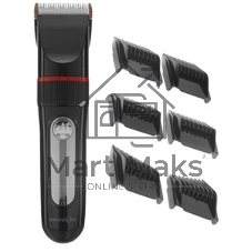 Машинка для стрижки волос Centek CT-2101 черный 3 Вт, LED, Li-Ion1200 до 3 часов, USB зарядка, 6 насадок