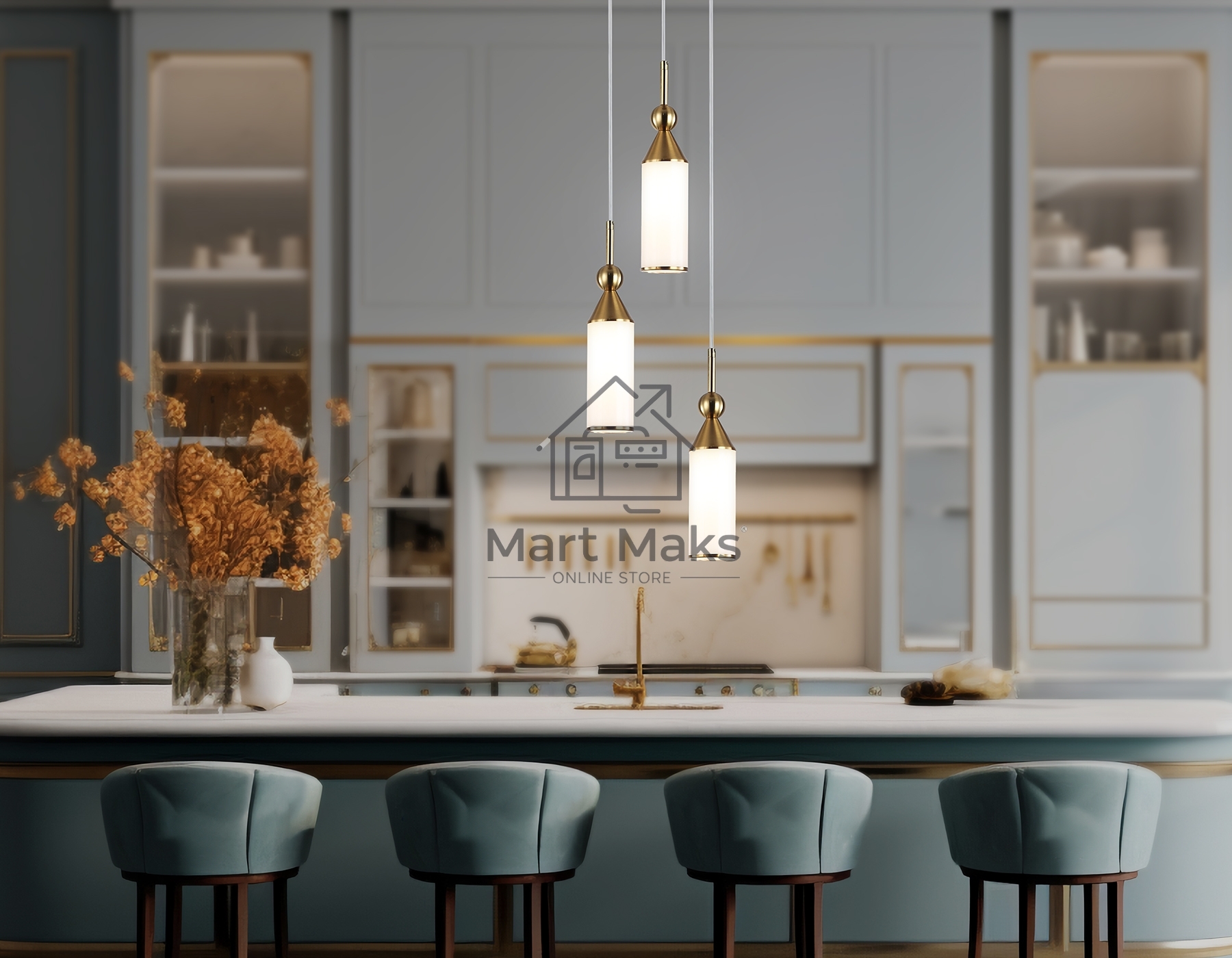 Светильник Ambrella light LH55272/3 BS/FR латунь/белый матовый E14 max 40W D230*1200