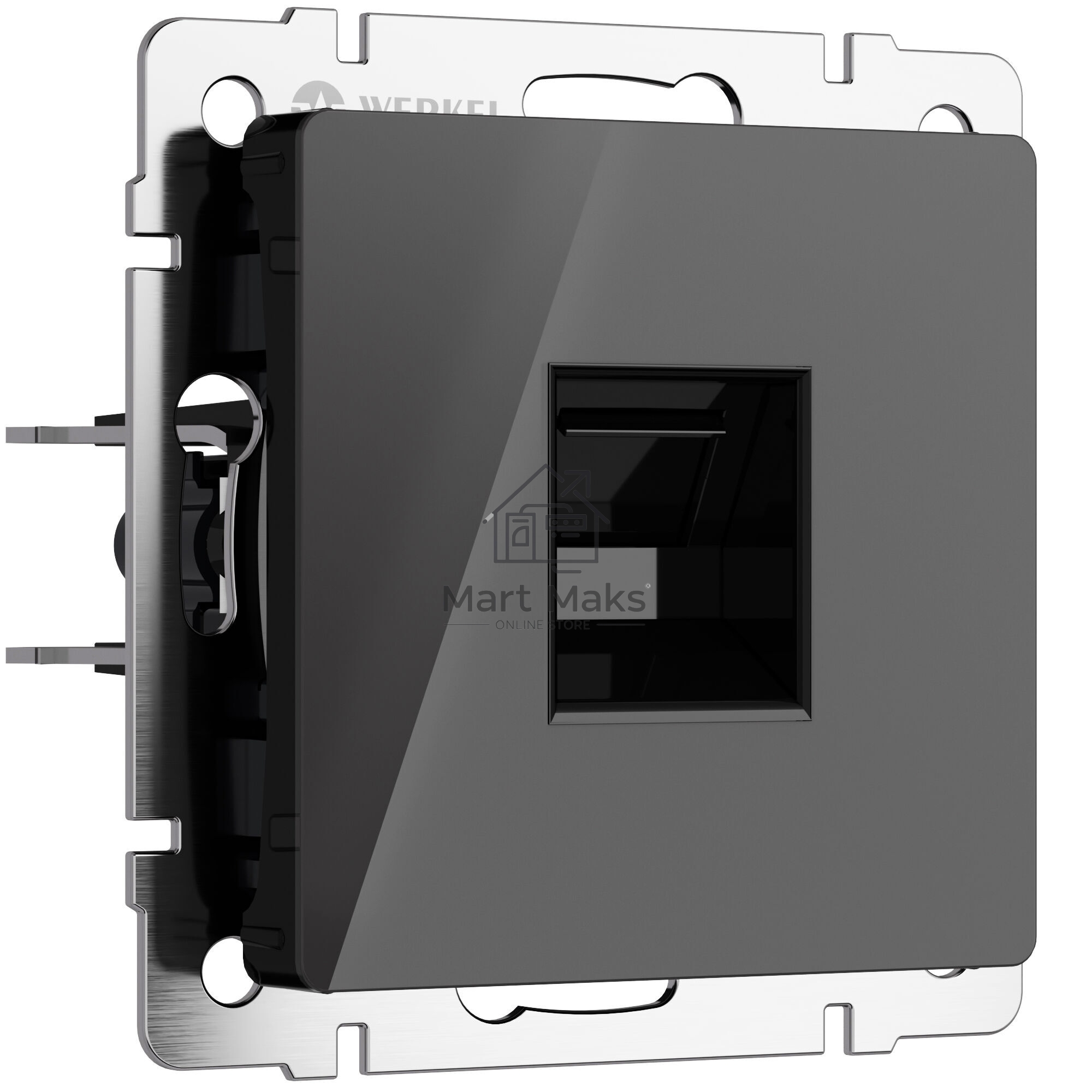 Розетка Ethernet RJ-45 (черный акрил)