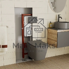 Комплект BAU 6 в 1: усиленная инсталляция BAU IDEAL, унитаз подвесной безободковый Bau Stil 51х35, сиденье дюропласт микролифт, клавиша BAU Round, черная матовая