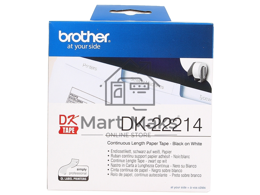 Бумажная клеящаяся лента Brother DK22214 (белая, ширина 12 мм)
