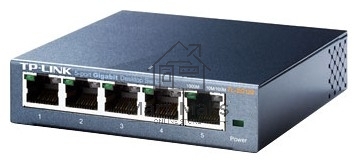 Коммутатор TP-Link SOHO TL-SG105 5-port Desktop Gigabit Switch, 5 10/100/1000M RJ45 ports, metal case