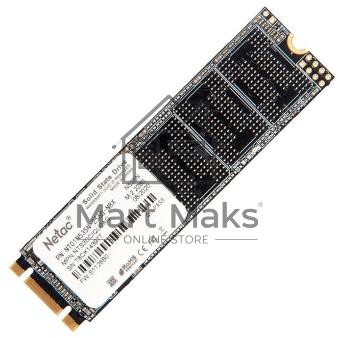 Накопитель SSD Netac N535N, 256GB, M.2 2280, SATA-III, R/W 560/520