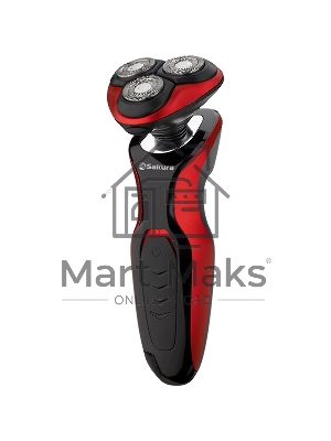 Электробритва Sakura SA-5421BR 3гол 2триммера сух.бритье аккум