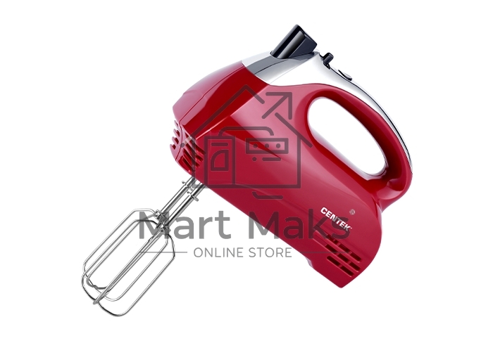 Миксер ручной Centek CT-1118 хром/вишня 350 Вт, 5 скоростей+турбо, взбивание/замешивание