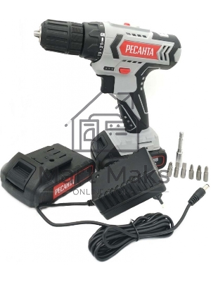 Дрель-шуруповерт Ресанта ДА-14-2ЛК 75/14/4, Аккумуляторная, 14,4В, 2 АКБ, Кейс