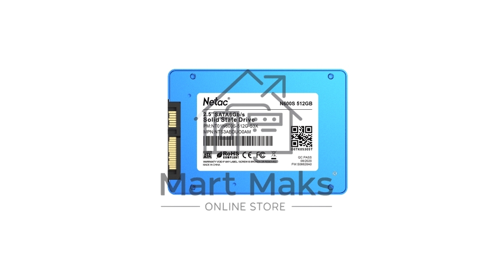 Накопитель SSD Netac N600S, 512GB, SATA III, 2.5