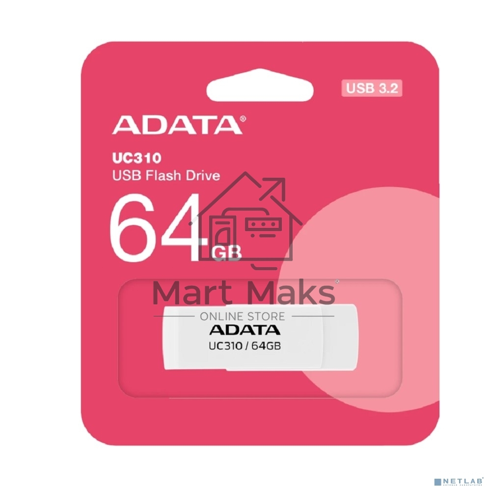 Флешка USB R/W ADATA R/W USB3 64GB WHITE UC310-64G-RWH