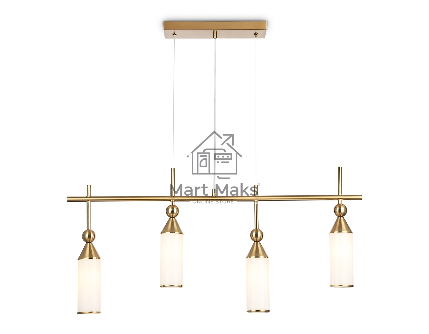 Светильник Ambrella light LH55274/4 BS/FR латунь/белый матовый E14*4 max 40W 845*65*1150