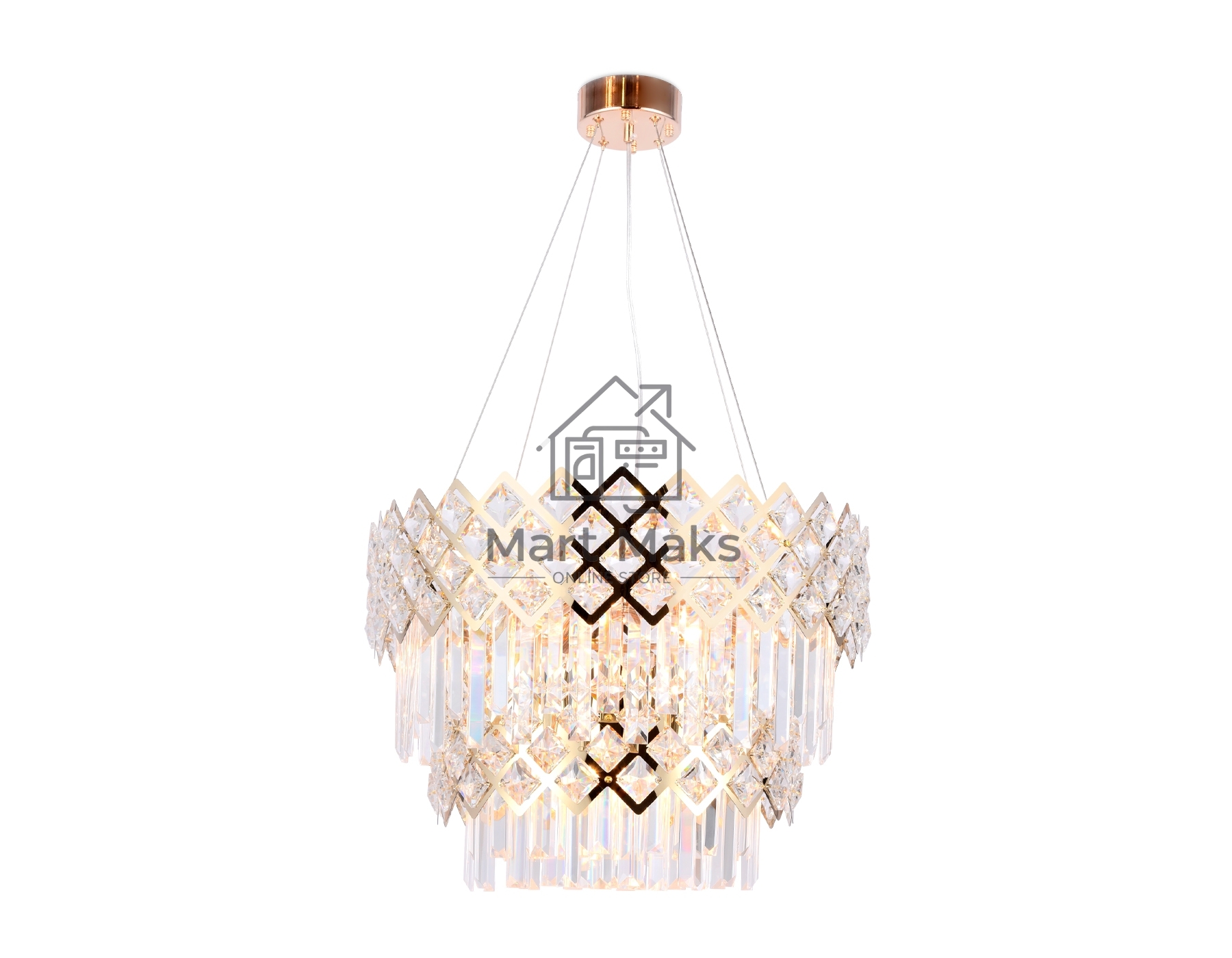 Светильник Ambrella light TR5275/8 GD/CL золото/прозрачный E14/8 max 40W D520*880