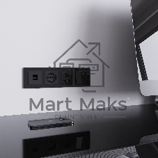 Розетка Ethernet RJ-45 (черный акрил)