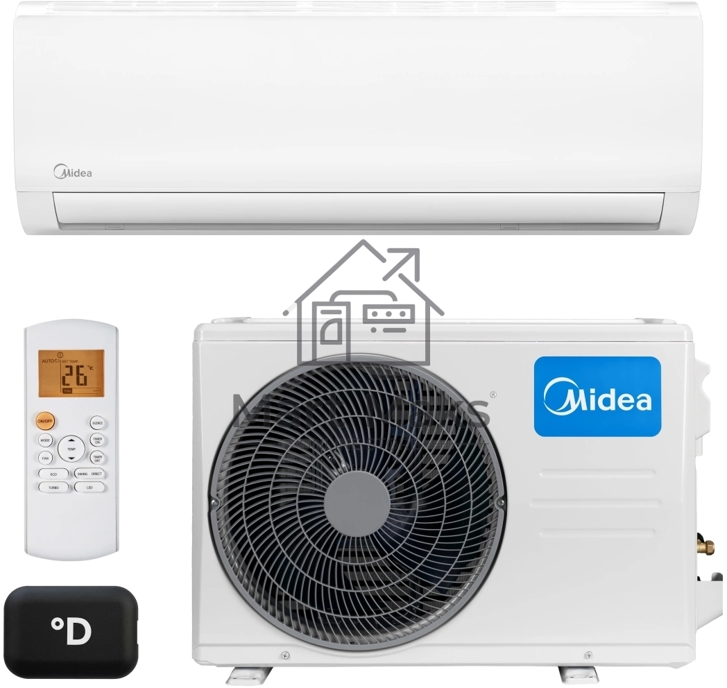 Сплит-система Midea Favorite MSFRW-12HRN8-I до 35м2, 12000BTU, с голосовым помощником, (комплект из 2-х коробок)