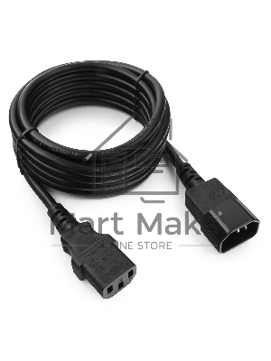 Кабель питания сист.блок-монитор Cablexpert PC-189-1-3M, 3м, C13-C14, 3x1кв.мм., черный, с заземлением