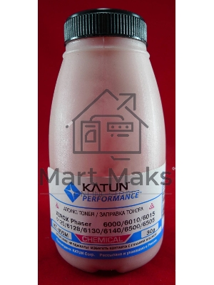 Тонер XEROX Phaser 6000/6010/6015/6125/6128/6130/6140/6500/6505Magenta, химический (фл.30г.) Katun фас. России