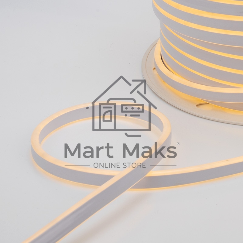 Гибкий неон LED SMD 8х16 мм, двухсторонний, теплый белый, 120 LED/м, бухта 100 м