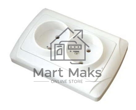 Розетка 2-м СП Маргарита 16А IP20 бел. Universal М0102