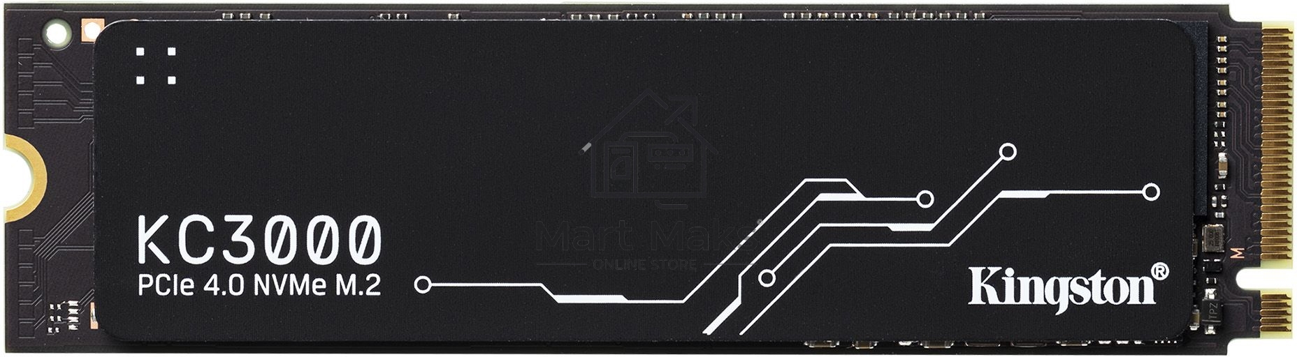 Накопитель SSD Kingston 512Gb M.2 KC3000 <SKC3000S/512G> (PCI-E 4.0 x4, up to 7000/3900Mbs, 3D TLC, NVMe, 400TBW, Phison E18, 22х80mm, LP heatsink)