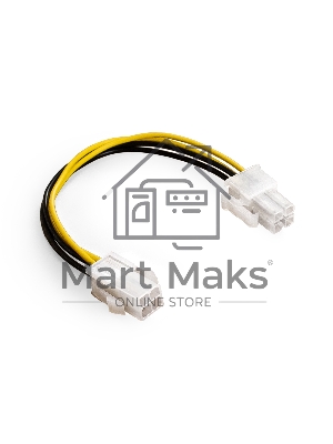Удлинитель кабеля питания материнской платы +12V ExeGate EX-EXT-4M4F-0.3 (4pin EPS12V M/4pin EPS12V F, 0,3м)