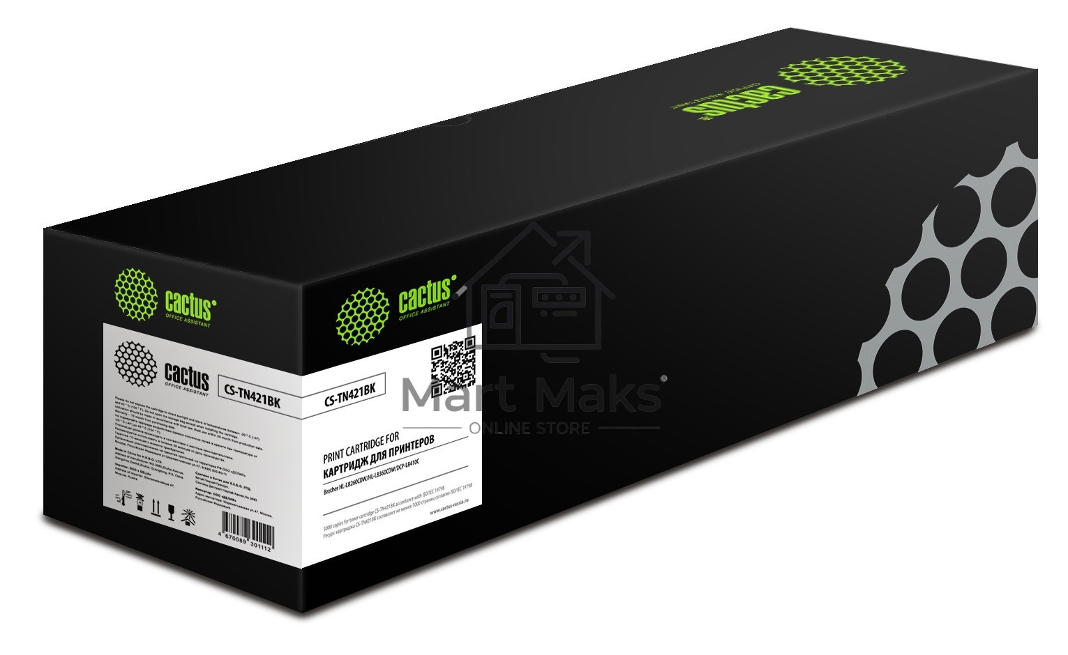 Картридж лазерный Cactus CS-TN421BK черный (3000стр.) для Brother HL-L8260CDW/HL-L8360CDW/DCP-L8410CDW/MFC-L8690CDW/MFC-L8900CDW