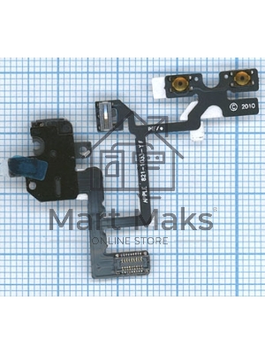 Шлейф аудио-разъема для iPhone 4 черный