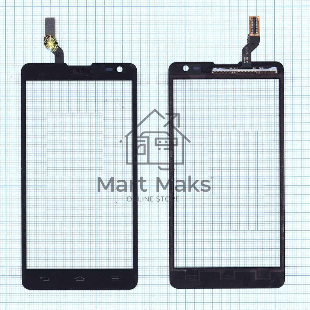 Сенсорное стекло (тачскрин) для LG Optimus L9 II D605, черное