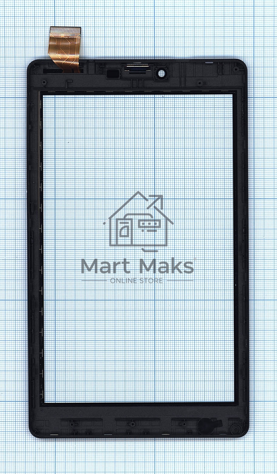 Сенсорное стекло (тачскрин) для Irbis TZ737, черное с рамкой