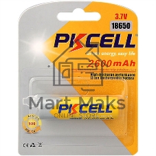 Литий-ионный аккумулятор PKCELL 18650 2600-1B тип - 18650 1 шт в блистере, без защиты