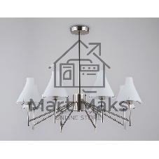 Люстра Ambrella light LH57125/8 SN/FR никель/белый матовый E14/8 max 40W D800*650