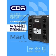 ИБП CBR CRYSTAL CTL-800 Line Interactive, 800 VA / 480 W 8 x EURO, 8 с резервированием и фильтрацией, Breaker (CTL-800B-8F-LDK)