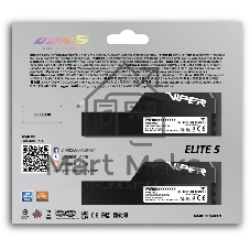 Оперативная память Patriot Viper Elite 5 Ultra, DDR5, 32GB (2x16GB), 6000 MHz, CL28, с радиатором, чёрный
