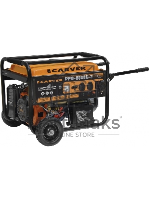 Электрогенератор бензиновый Carver PPG- 8000E-3, 6.5 кВт, 78 дБ, 88 кг
