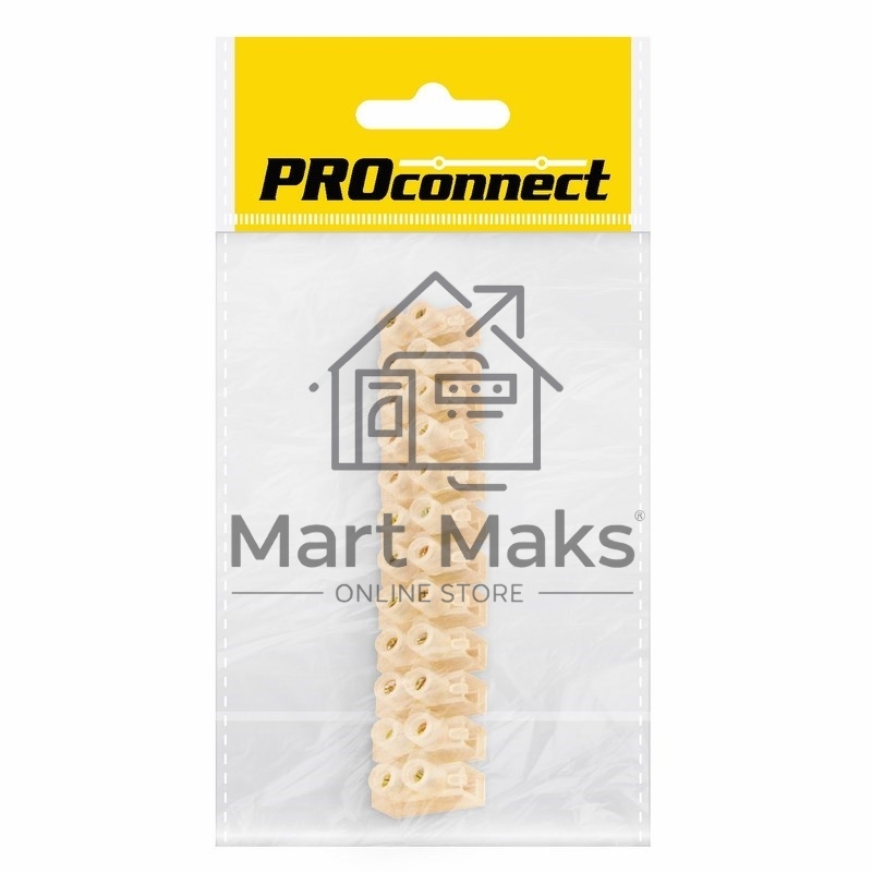 Колодка клеммная КВ-10 PROconnect, 10А, 10 мм², индивидуальная упаковка, 1 шт.