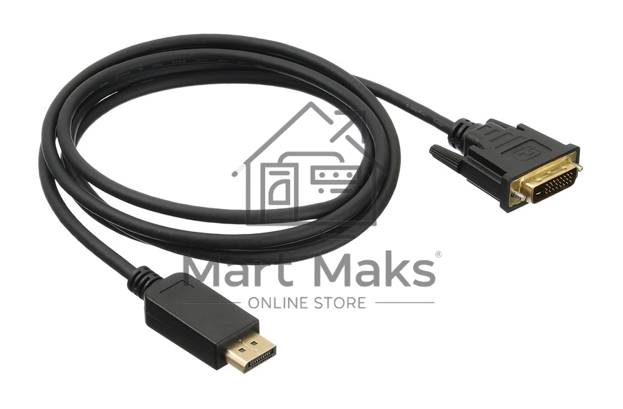Кабель аудио-видео Buro 1.1v DisplayPort (m)/DVI-D (Dual Link) (m) 2м. Позолоченные контакты черный (BHP DPP_DVI-2)