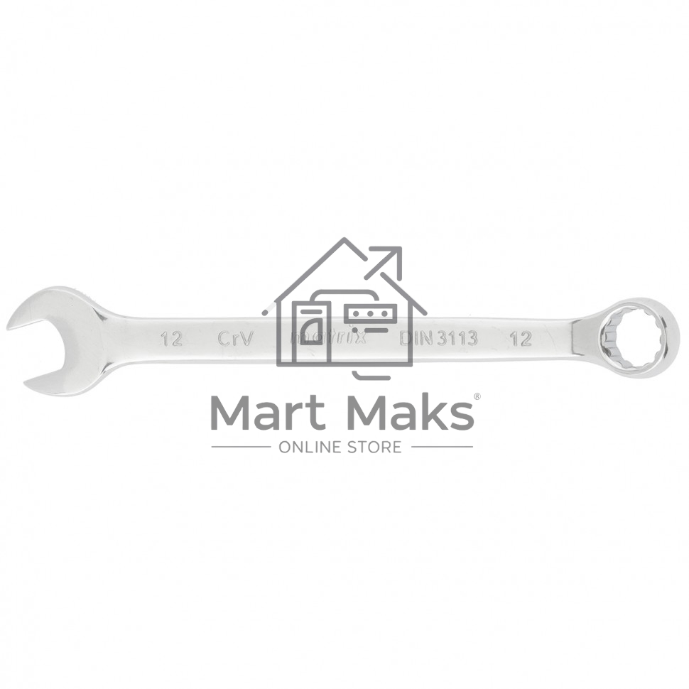 Ключ комбинированный, 12 мм, CrV, полированный хром Matrix