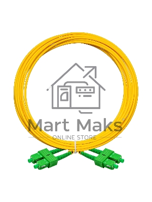 Патч-корд волоконно-оптический ExeGate FC-D-9-SC/APC-SC/APC-5M-LSZH (Шнур ВО SM 9/125 (OS2/G.652.D), SC/APC-SC/APC, Duplex, LSZH, 5м)