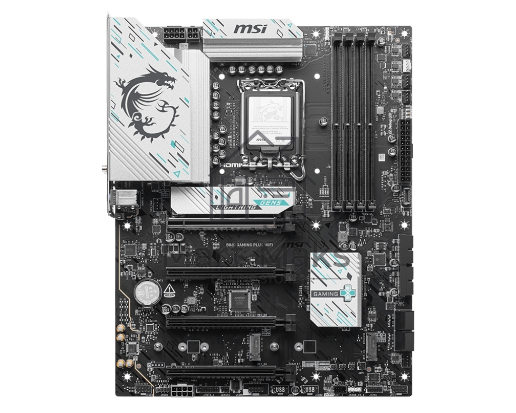 Материнская плата MSI B860 GAMING PLUS WIFI, LGA 1851, Intel B860, 4xDDR5, 4xSATA, 3xM.2, 1xPCIe 4.0 x4, 1xPCIe 5.0 x16, 1xDP, 1xHDMI, 1xUSB-C, 1x 5Gb LAN, 4xUSB-A 2.0, 2xUSB-A 3.2 Gen 1, 2xUSB 3.2 Gen 2, 7.1, 3x3.5 мм, ATX