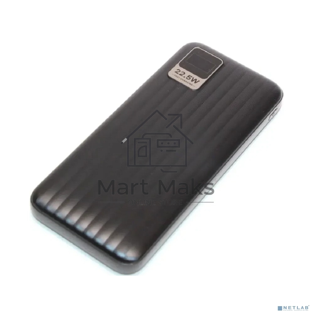 Портативный аккумулятор Perfeo Powerbank WATERFALL 10000 mAh/LED дисплей/PD + QC 3.0/Type-C/2 USB/Выход: 5A, max 22.5Wчерный (PF_E1469)