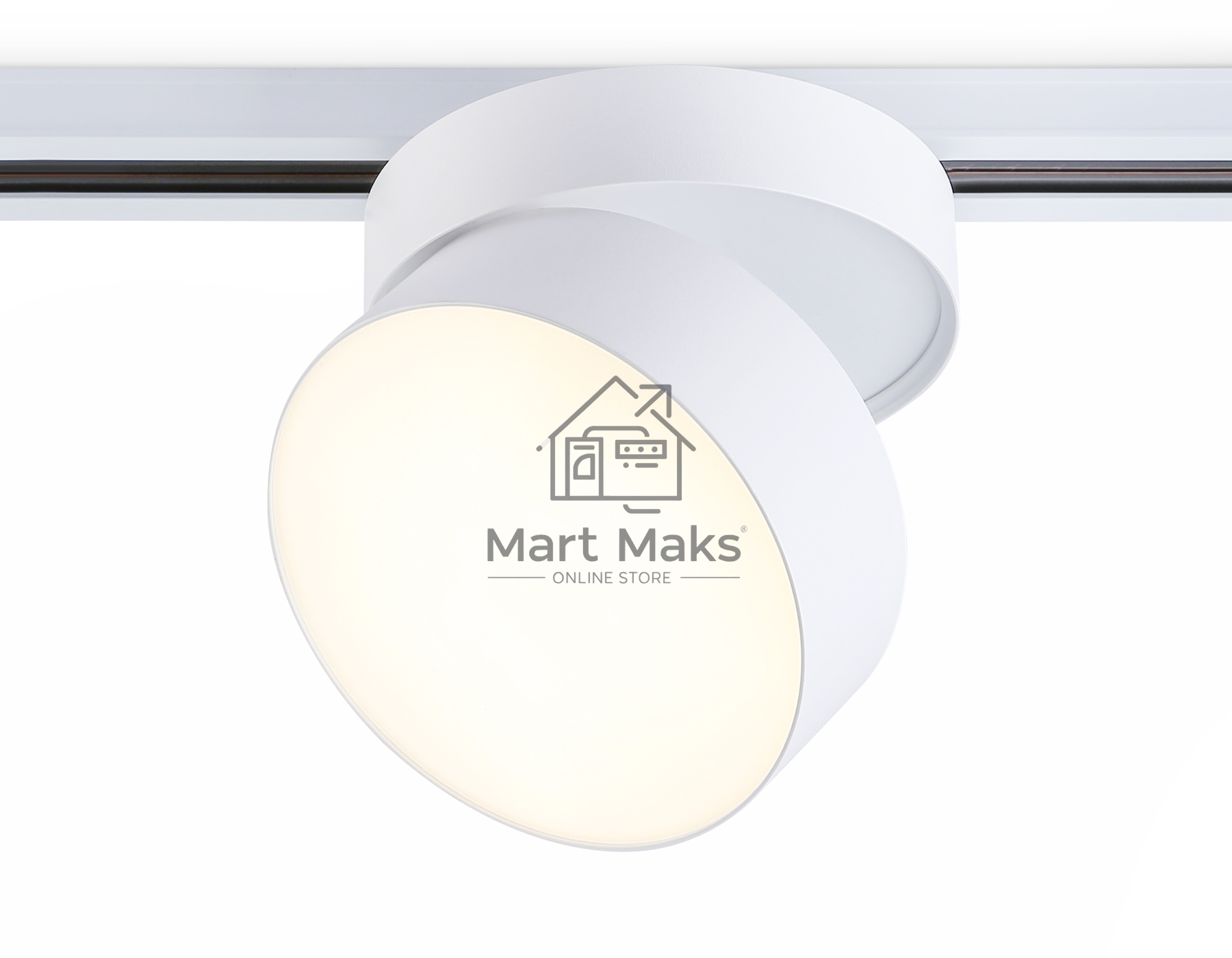 Трековый однофазный светодиодный светильник Ambrella light GL6872 WH белый LED 16W 3000K D115*90