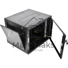 Шкаф телекоммуникационный настенный разборный ЦМО 9U (600 x 650) съемные стенки, дверь стекло, черный (ШРН-М-9.650-9005)