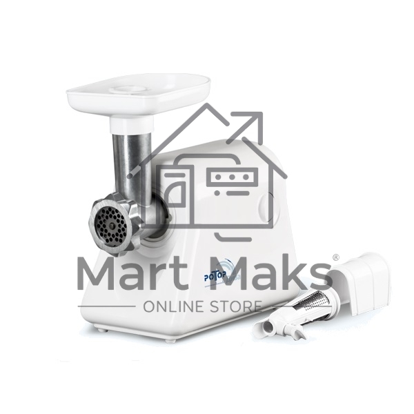 Мясорубка электрическая Ротор Дива ЭМШ 35/300-2 белый, 1500 Вт, 0.6 кг/мин, насадки - 2