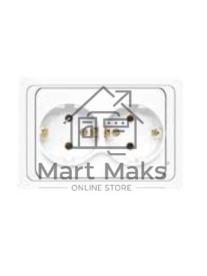 Розетка 2-м СП Валери 16А с заземл. бел. UNIVersal В0128