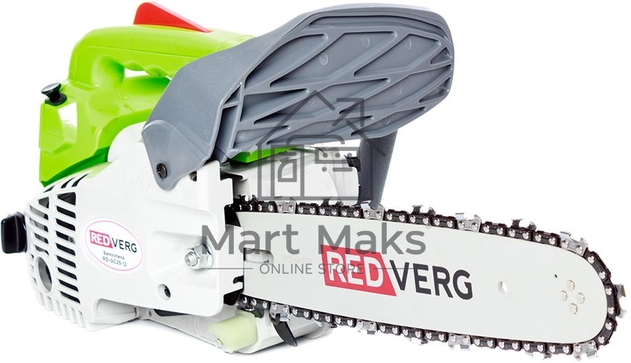 Бензопила RedVerg RD-GC25-12 1,4лс/1,0кВт; 25 куб.см; шина-30см; шаг-3/8; толщина паза-1,3мм; кол-во .вед зв.- 45; одноручная; вес-4,8 кг