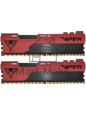 Оперативная память Patriot Viper Elite II, DDR4, 16Gb (2x8 Gb), 3200 MHz, CL18, DIMM, радиатор, красный, черный