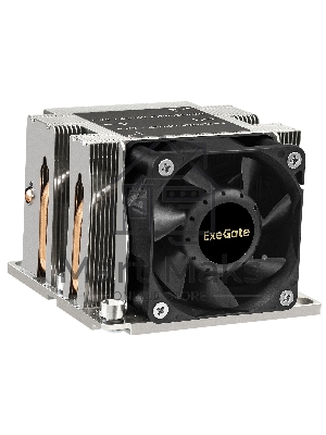 Кулер для процессора ExeGate ESNK-P0068AP4.PWM.2U.3647.Cu серебристый/черный, 60 мм, алюминий/медь, 6800 об/мин, 52 дБ, 4 pin, 205 Вт, 64.5 мм
