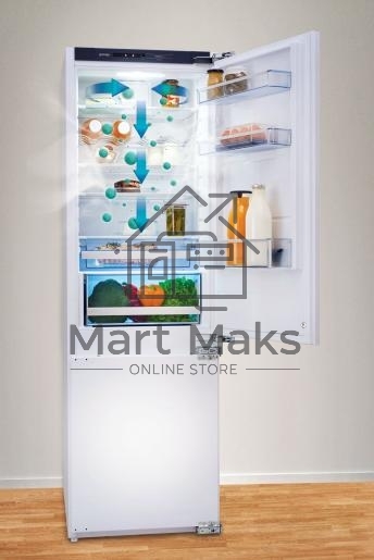 Встраиваемый холодильник Gorenje NRKI4182A1 белый двухкамерный 180/68л морозилка снизу, No Frost