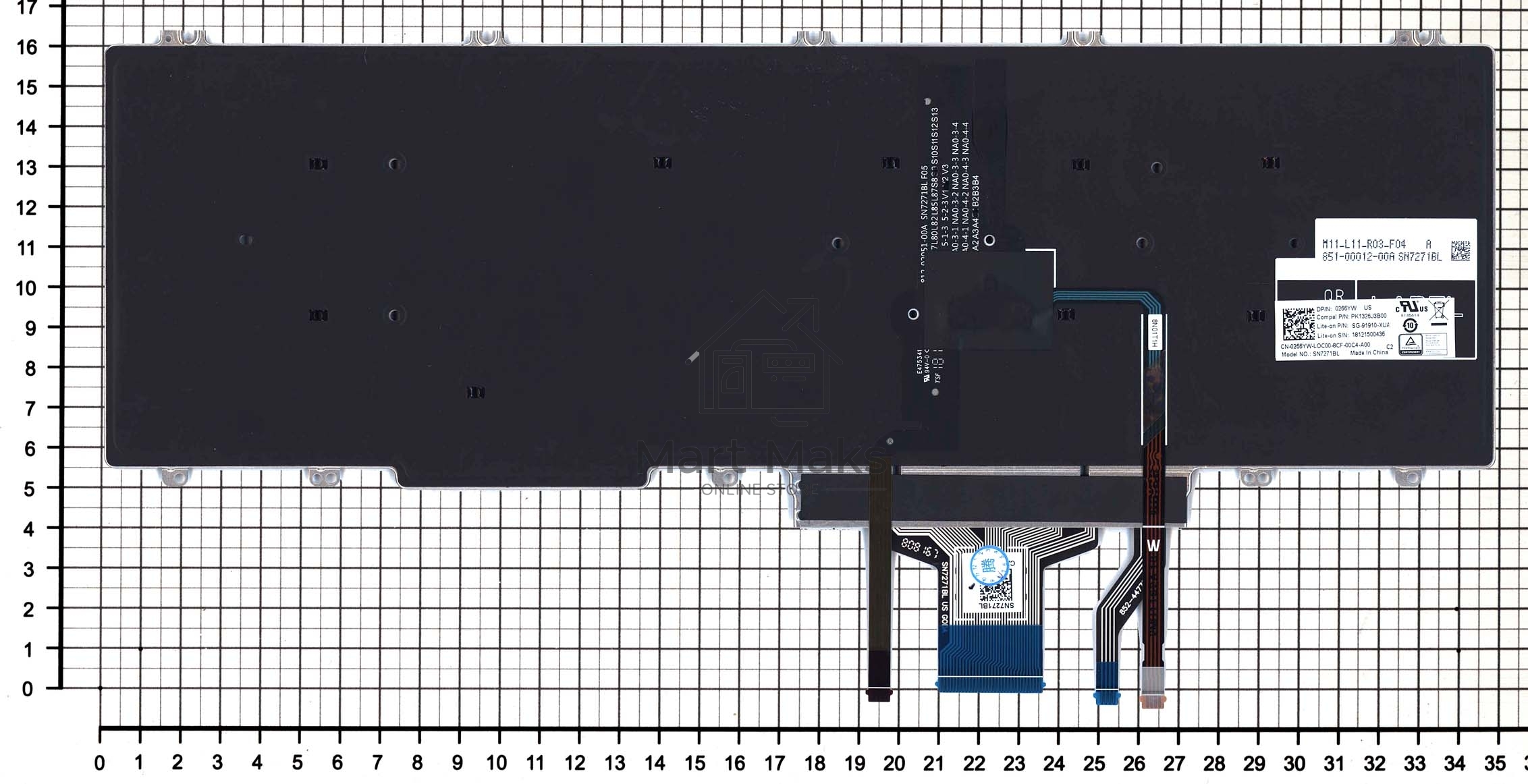 Клавиатура для ноутбука Dell Precision 7530 7730 черная с подсветкой