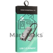 Кабель-переходник USB 3.0 (Am) --> LAN RJ-45 Ethernet 1000 Mbps, Aluminum Shell, VCOM DU312M