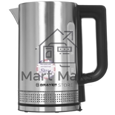 Чайник электрический BRAYER BR1060 2200 Вт, 1.7 л, стальной/черный