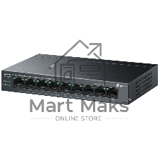 Коммутатор TP-Link LS109P, 8×100 Мбит/с PoE + 1×100 Мбит/с Uplink, неуправляемый